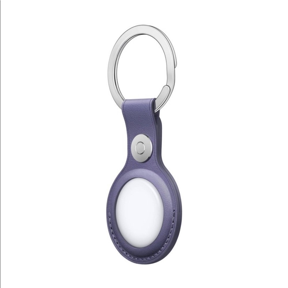Apple AirTag Leather Key Ring Blue NEW - Picture 4 of 5